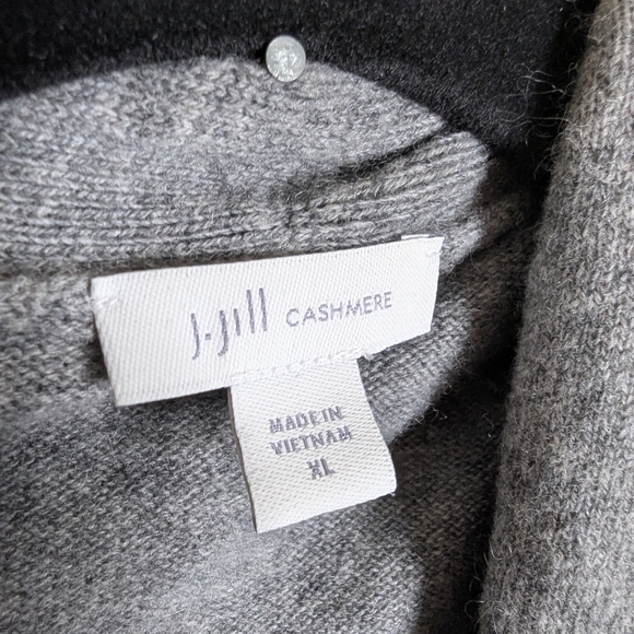 NWOT J. Jill Heather Gray Open Front Cashmere Cardigan Size XL - Picture 4 of 4